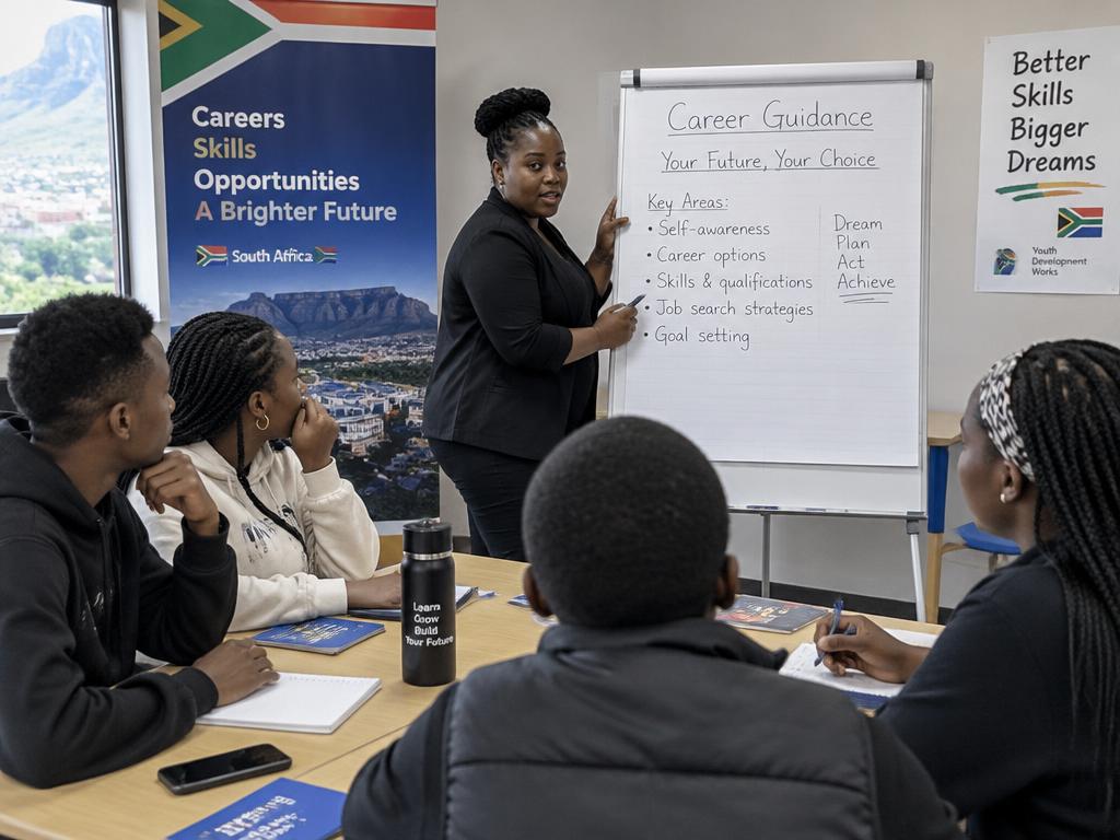 Facilitator leading a career guidance session